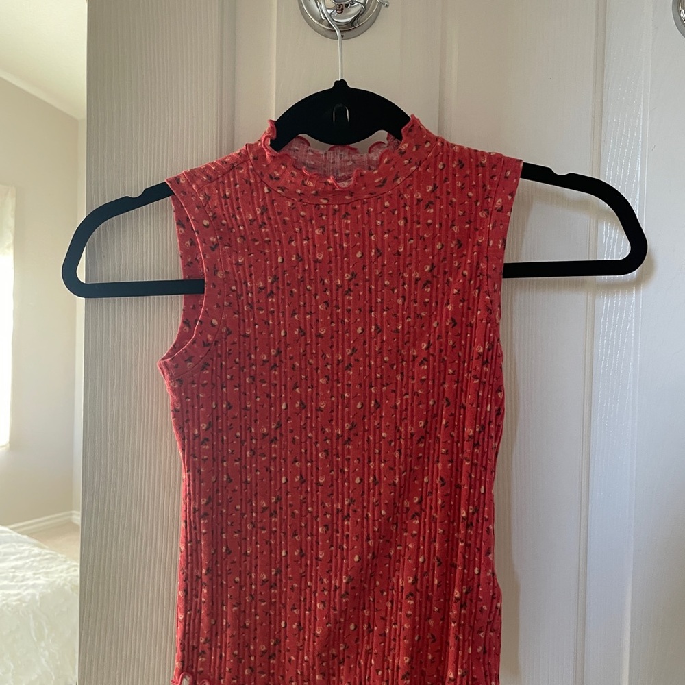 Red Floral Tank Top